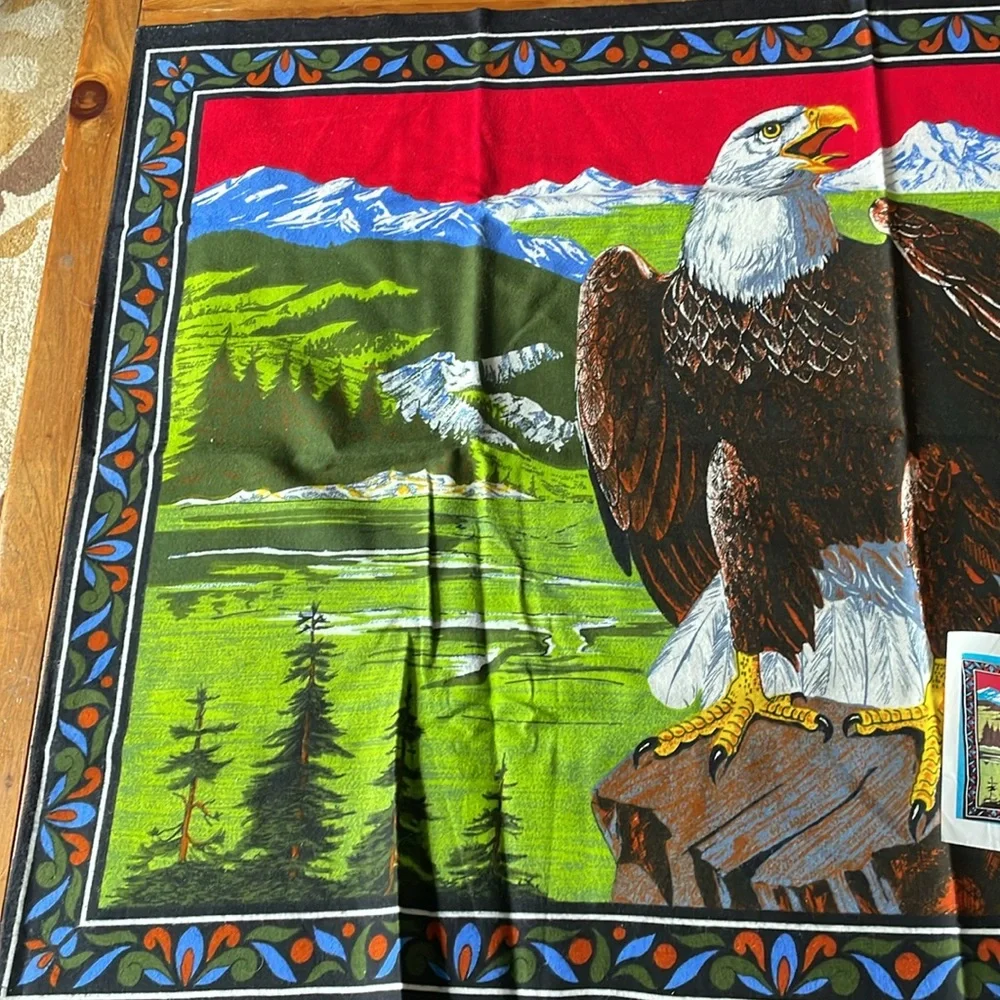 American Bald Eagle 100% Cotton wall Tapestry 25x53”